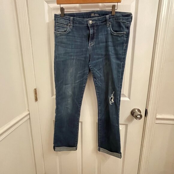 Kut From the Kloth Distressed Denim Ankle Jeans size 10 - Picture 1 of 5